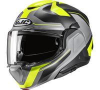 HJC F100 Bios Casco, negro/gris/amarillo, Talla XXL (62/63)