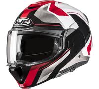 HJC F100 Bios Casco, Rojo/negro/gris, Talla XL (60/61)