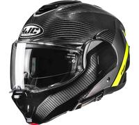 HJC F100 Carbon Stan Casco, negro-amarillo, tamaño L para Hombres