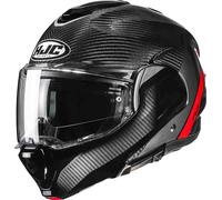 HJC F100 Carbon Stan Casco, negro/rojo, Talla XS (54/55)