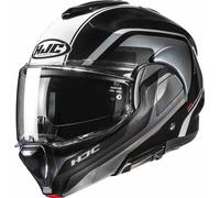 HJC F100 Reff Casco, Negro/Blanco/Plata, Talla M (57/58)