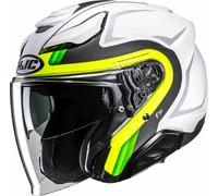 HJC F31 Bask Casco jet, blanco/gris/amarillo, Talla S (55/56)