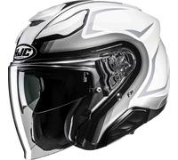 HJC F31 Bask Casco jet, blanco/negro/gris, Talla XXL (62/64)