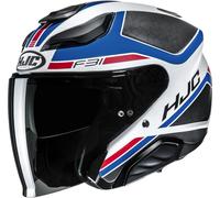 HJC F31 Ceron Casco jet, blanco-rojo-azul, tamaño 2XL para Hombres