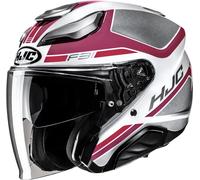 HJC F31 Ceron Casco jet, gris-blanco-rojo, tamaño M para Hombres