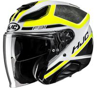 HJC F31 Ceron Casco jet, negro-blanco-amarillo, tamaño XL para Hombres