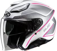 HJC F31 Ludi Casco Jet, blanco-plata, tamaño S para Hombres