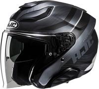 HJC F31 Naby Casco Jet, negro/antracita/plata, Talla M (57/58)