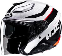 HJC F31 Naby Casco Jet, negro-blanco-rojo, tamaño L