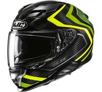 HJC F71 Carbon Nevio Casco, negro/amarillo/verde, Talla S (55/56)
