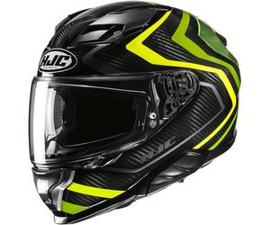 HJC F71 Carbon Nevio Casco, negro/amarillo/verde, Talla S (55/56)