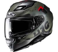 HJC F71 Faco Casco, negro-rojo-verde, tamaño 2XL para Hombres