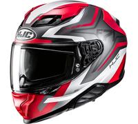 HJC F71 Fes Casco, blanco/rojo/gris, Talla XL (60/61)