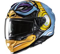 HJC F71 Monkey DJ Casco, negro-azul-lila-amarillo, tamaño XS 54 55 para Hombres