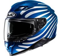 HJC F71 Zen Casco, blanco-turquesa-azul, tamaño S para Hombres