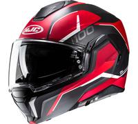 HJC i100 Lorix Casco, negro-blanco-rojo, tamaño L para Hombres