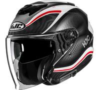 HJC i31 Depe Casco jet, Negro/Blanco/Rojo, Talla L (58/59)