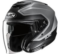HJC i31 Tevis Casco Jet, gris/negro, Talla L (58/59)