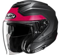 HJC i31 Tevis Casco Jet, negro/rosa, Talla L (58/59)