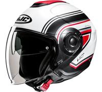 HJC i40N Linia Casco Jet, blanco/negro/rojo, Talla S (55/56)