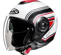 HJC i40N Linia Casco Jet, negro-blanco-rojo, tamaño L para Hombres