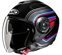 HJC i40N Linia Casco Jet, negro/gris/rojo, Talla S (55/56)