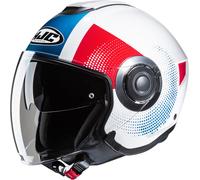 Casco Jet HJC I40N PYLE MC21 Blanco Azul Rojo Brillante Talla XL