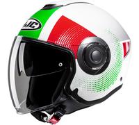 HJC i40N Pyle Casco Jet, blanco/verde/rojo, Talla L (59/60)
