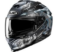 HJC i71 Taurus Casco, Gris/negro/azul, Talla M (57/58)