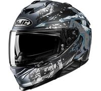 HJC i71 Taurus Casco, Gris/negro/azul, Talla XXL (62/63)