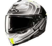 HJC i71 Viz Casco, blanco/gris/amarillo, Talla M (57/58)