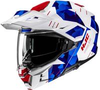 HJC i80 Roki Casco, blanco-rojo-azul, tamaño M para Hombres