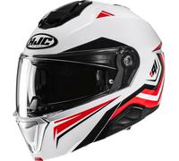 HJC i91 Tricus Casco, blanco/rojo/negro, Talla M (57/58)