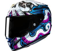 HJC RPHA 12 Kraken Casco, blanco/azul/morado/amarillo, Talla M (57/58)