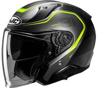 HJC RPHA 31 Kouv Casco Jet, negro/gris/amarillo, Talla L (58/59)