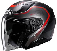 HJC RPHA 31 Kouv Casco Jet, negro/gris/rojo, Talla M (57/58)