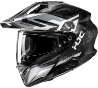 HJC RPHA 60 Dakar Casco de Enduro, negro-blanco-plata, tamaño 2XL para Hombres