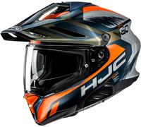 HJC RPHA 60 Quid Casco de Enduro, negro-naranja-oro-plata, tamaño S para Hombres