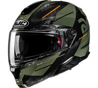 HJC RPHA 91 Blat Casco, negro-verde, tamaño M para Hombres