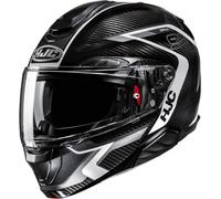 HJC RPHA 91 Carbon Lagos Casco, Negro/Blanco, Talla XXL (62/63)