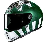 HJC V10 Crania Casco, Verde/Blanco, Talla M (57/58)