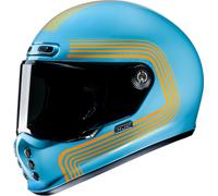 HJC V10 Foni Casco, Azul/Naranja, Talla S (55/56)
