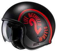 HJC V30 Harvey MC1SF Casco Jet Negro/Rojo XS unisex