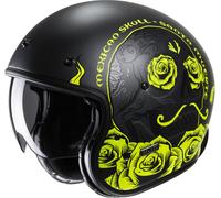 HJC V31 Desto Retro Casco Jet, negro-amarillo, tamaño XS 54 55 para Hombres