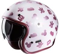 HJC V31 Disney Mickey Retro Casco Jet, blanco-rosa, tamaño M para Hombres