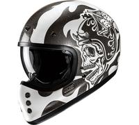 HJC V60 Flame Casco, Negro/Blanco, Talla L (58/59)