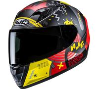 HJC Y10 Mika Casco juvenil, Rojo/negro/amarillo, Talla Y/M (50/51)
