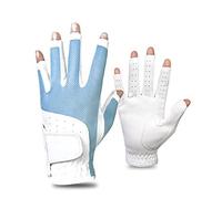 HJDGHU Guante Golf 1PAir Mujeres sin Dedos Guantes de Golf Señoras Moda Agarre for Senderismo Padding Conduciendo a la Izquierda y Mano Derecha(Blue,18)