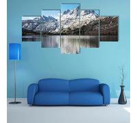 HJDGLP Cuadros Sobre Lienzo 5 Piezas 100x55cm Lienzos Decorativos,cuadros decoracion salon modernos,Lago con montañas de Sierra Nevada,cuadros para dormitorios,lienzo decorativo para pared