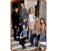 Hjdikjnjlk Buffy - Póster retro de metal de aluminio con diseño de cazavampiros con amigos, para bares, restaurantes, bares, hoteles, zoológicos, cafeterías, 20,3 x 30,5 cm, color